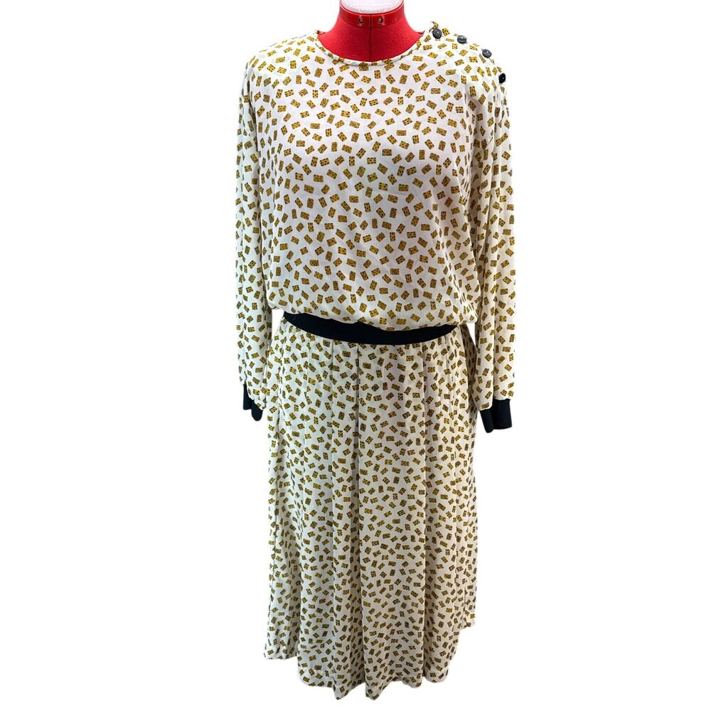 Josephine Vintage Playing Cards Long Skirt Blouse Set Women Large